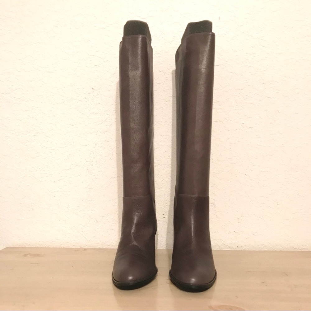 DELMAN NEW GRAY SOFT LAMBSKIN LEATHER BOOTS 8 M